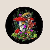 Przypinka Pin Leśne Grzyby w Paprociach